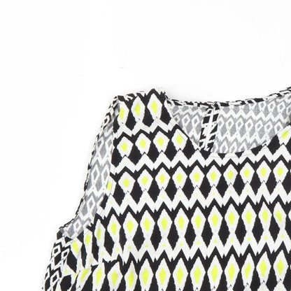 Marks & Spencer Womens Multicoloured Geometric  Basic T-Shirt Size 10