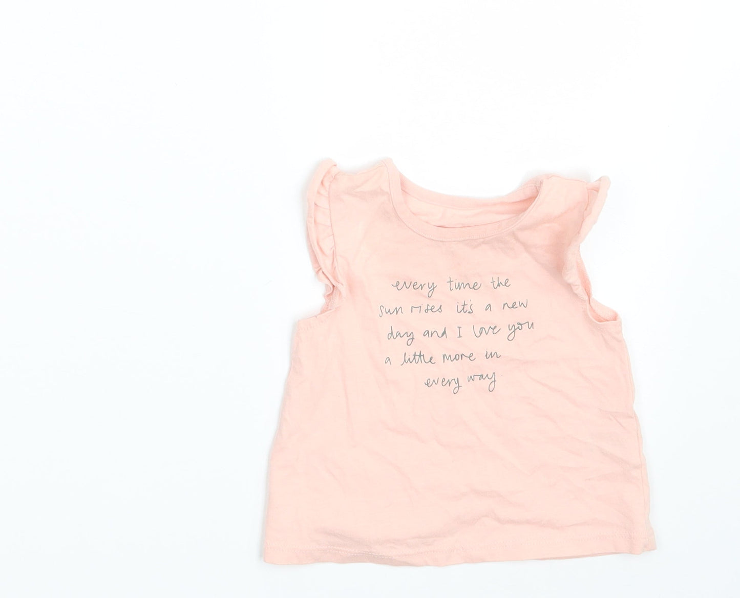 George Girls Pink   Basic T-Shirt Size 0-3 Months