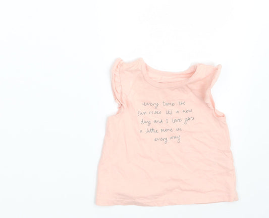 George Girls Pink   Basic T-Shirt Size 0-3 Months