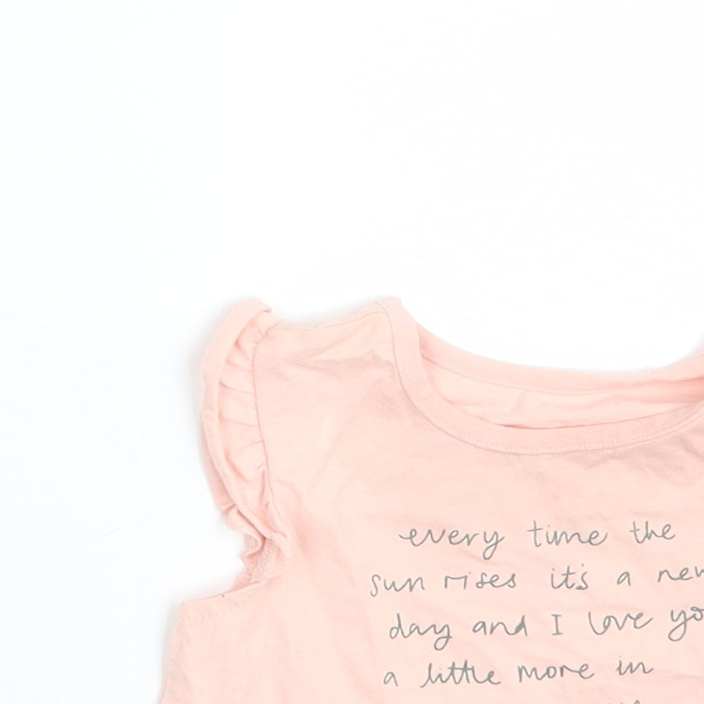 George Girls Pink   Basic T-Shirt Size 0-3 Months
