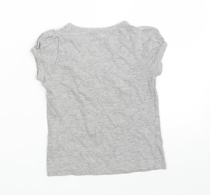 Matalan Girls Grey   Basic T-Shirt Size 4-5 Years