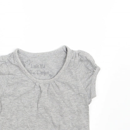 Matalan Girls Grey   Basic T-Shirt Size 4-5 Years