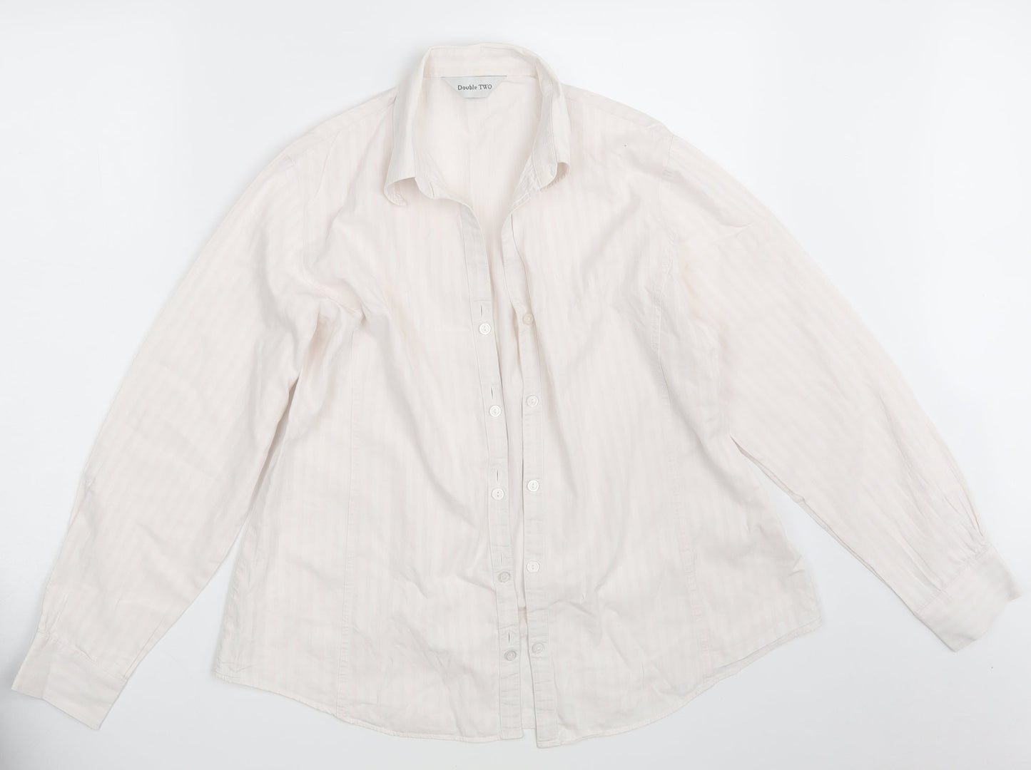 Double TWO Womens Pink Striped  Basic Button-Up Size 16