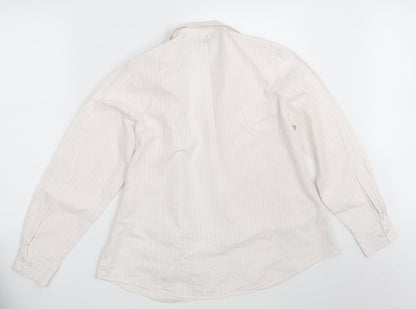 Preloved Double TWO Womens Pink Striped  Basic Button-Up Size 16 - Back