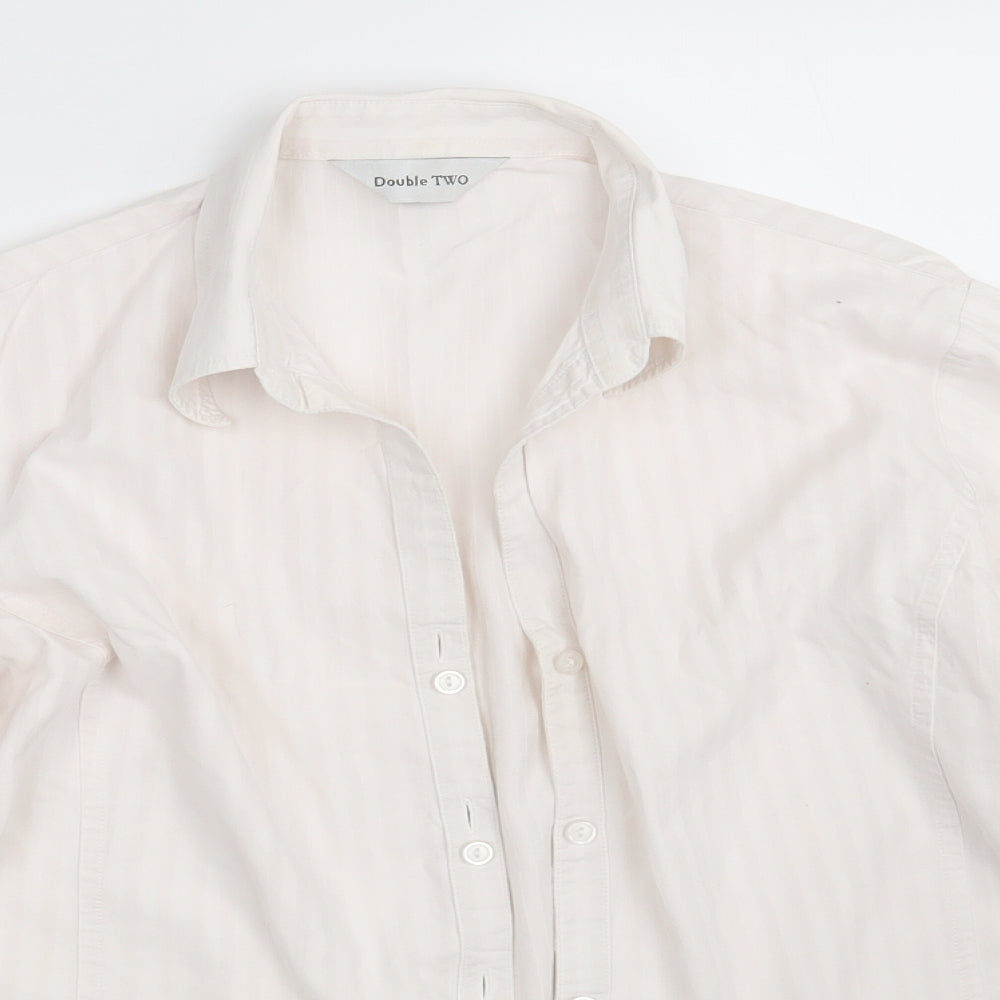 Double TWO Womens Pink Striped  Basic Button-Up Size 16