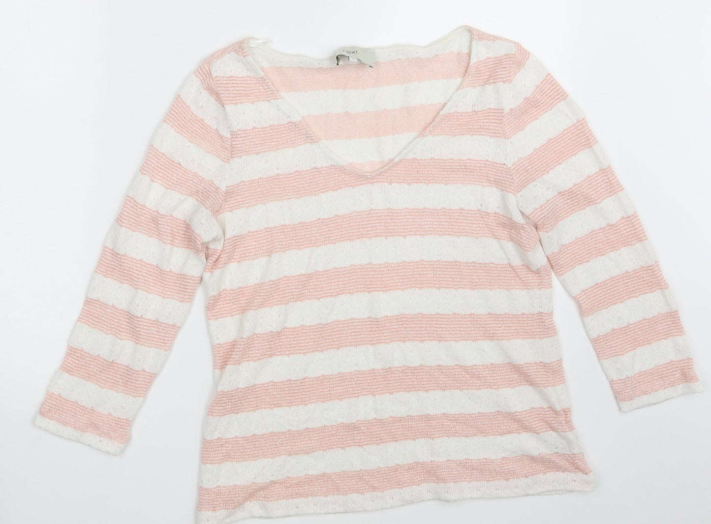 NEXT Womens Pink Striped  Pullover Sweatshirt Size 12