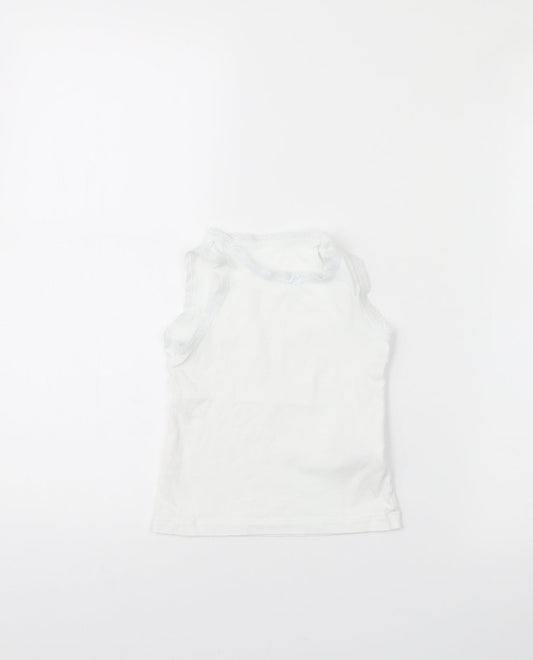 NEXT Girls White   Basic Tank Size 3 Years  - Vest