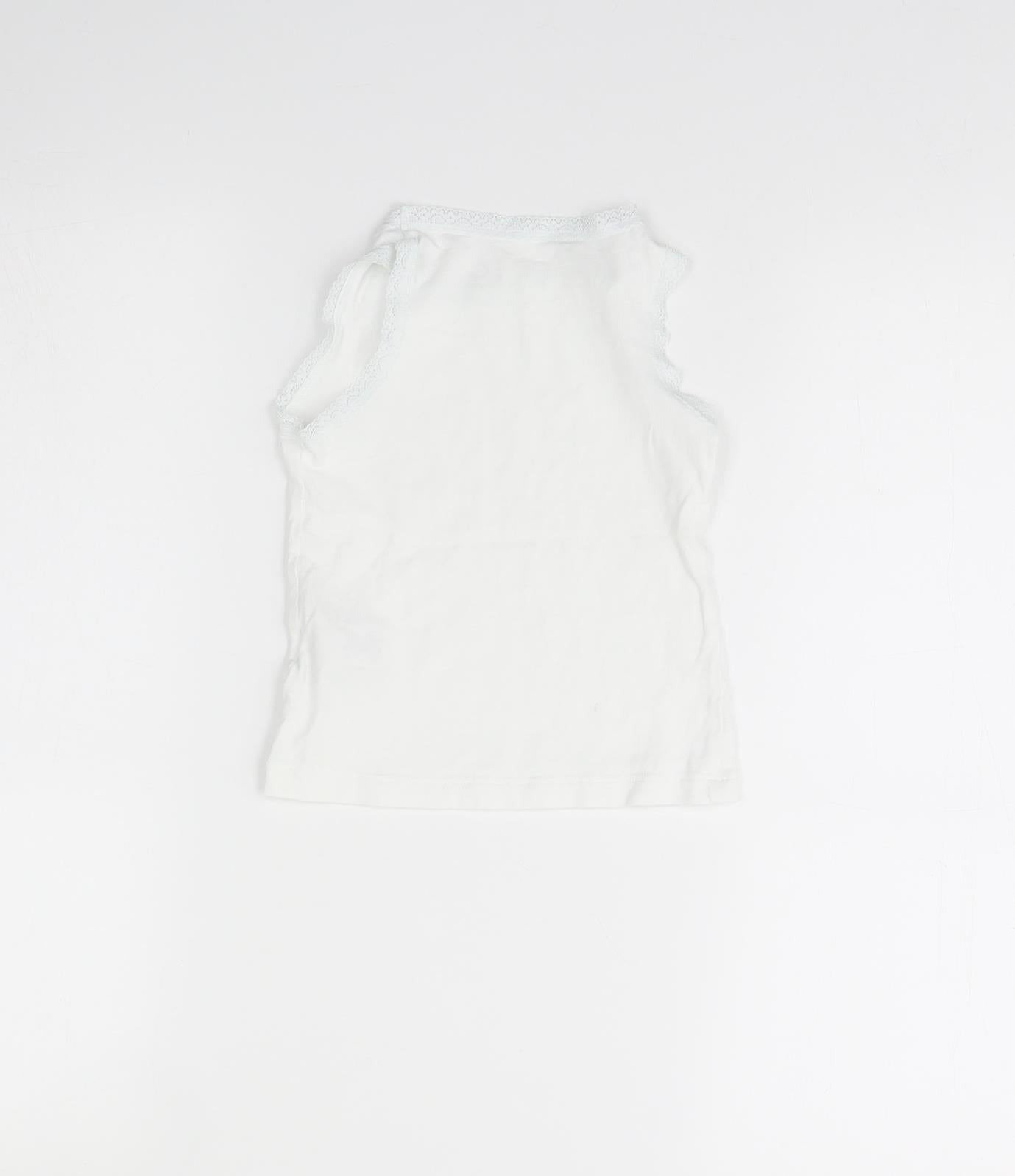 NEXT Girls White   Basic Tank Size 3 Years  - Vest