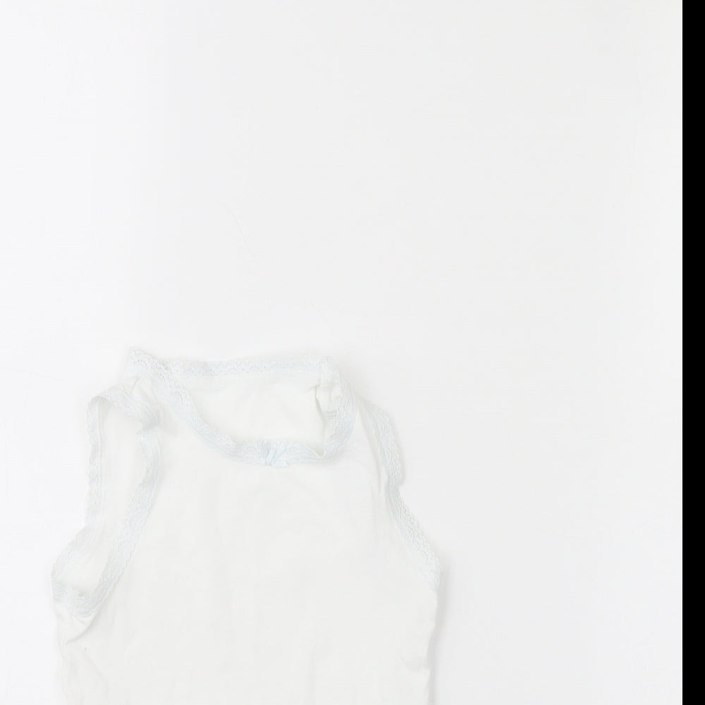 NEXT Girls White   Basic Tank Size 3 Years  - Vest