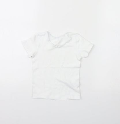 Marks & Spencer Girls White   Basic T-Shirt Size 3 Years