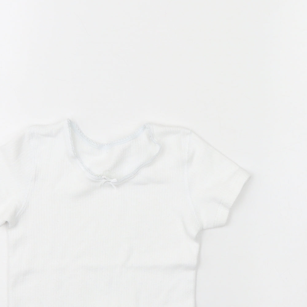 M&S Girls White   Basic T-Shirt Size 3 Years