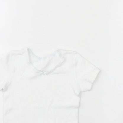 Marks & Spencer Girls White   Basic T-Shirt Size 3 Years