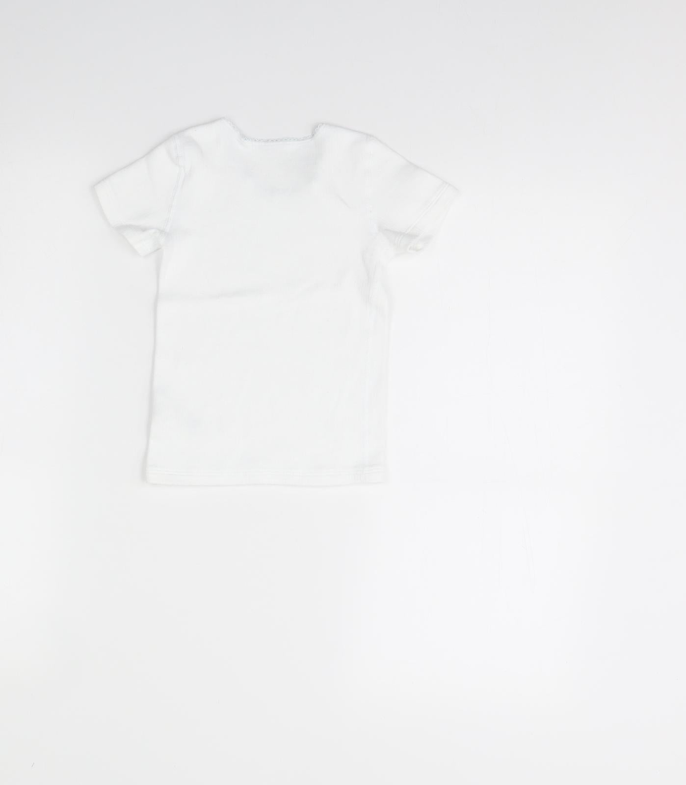 m&s Girls White   Basic T-Shirt Size 4 Years