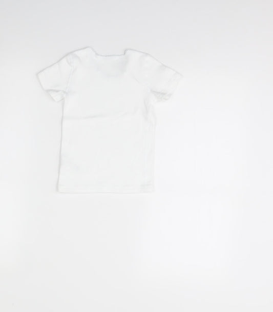 m&s Girls White   Basic T-Shirt Size 4 Years