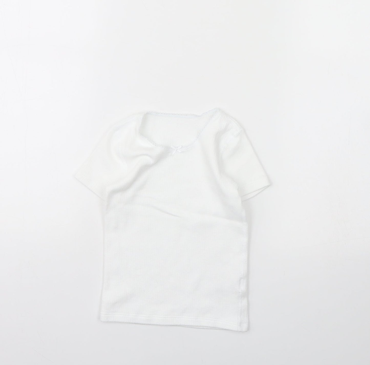 m&s Girls White   Basic T-Shirt Size 4 Years
