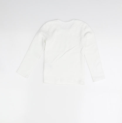 Preloved m&s Girls White   Basic T-Shirt Size 3 Years - Back