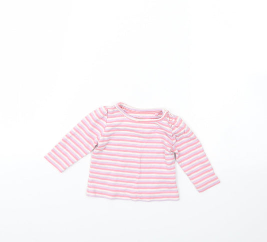 lulipu Girls Purple Striped  Basic T-Shirt Size 3-6 Months