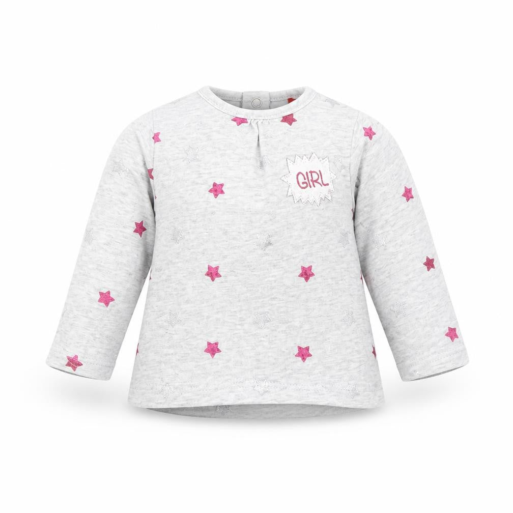 TISSAIA Girls Grey Spotted  Basic T-Shirt Size 3-6 Months