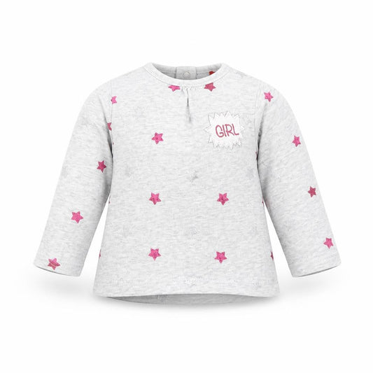 TISSAIA Girls Grey Spotted  Basic T-Shirt Size 3-6 Months