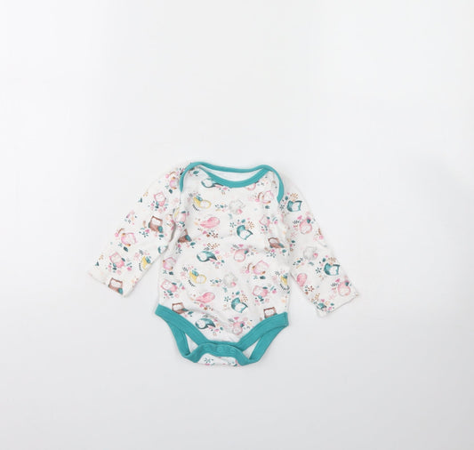 TU Girls White Animal Print  Babygrow One-Piece Size 3-6 Months