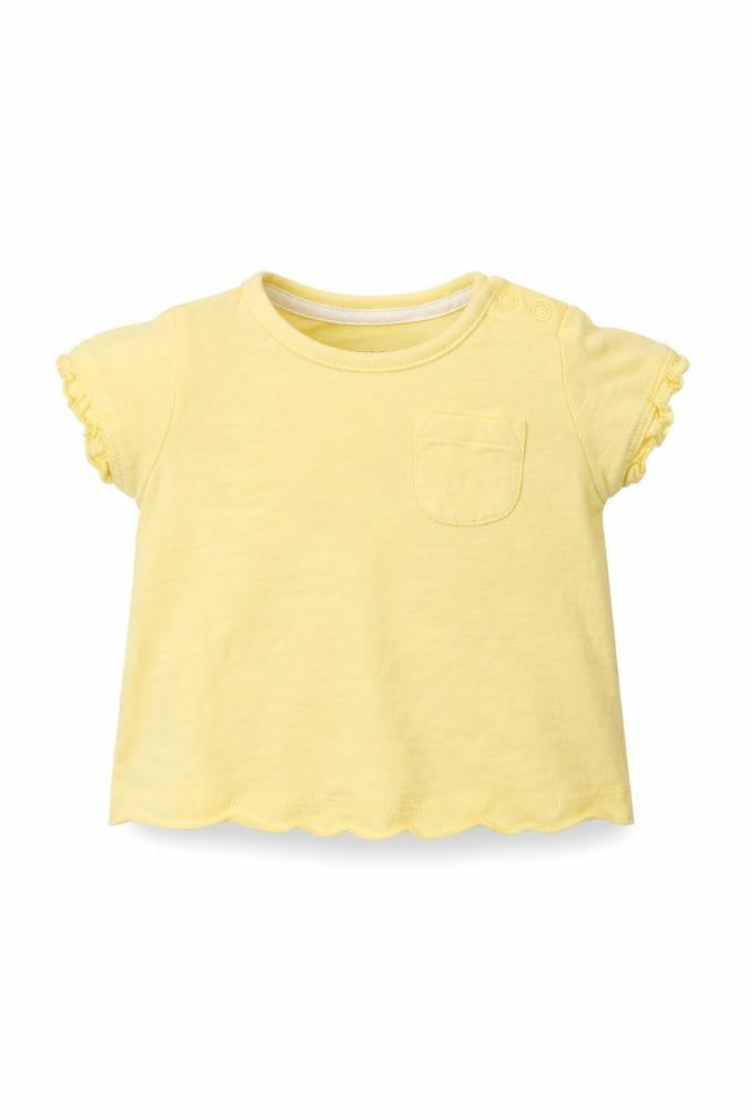 F&F Girls Yellow   Basic T-Shirt Size 0-3 Months