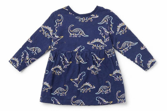 Marks & Spencer Girls Blue Animal Print  Fit & Flare  Size 18 Months  - Dinosaur