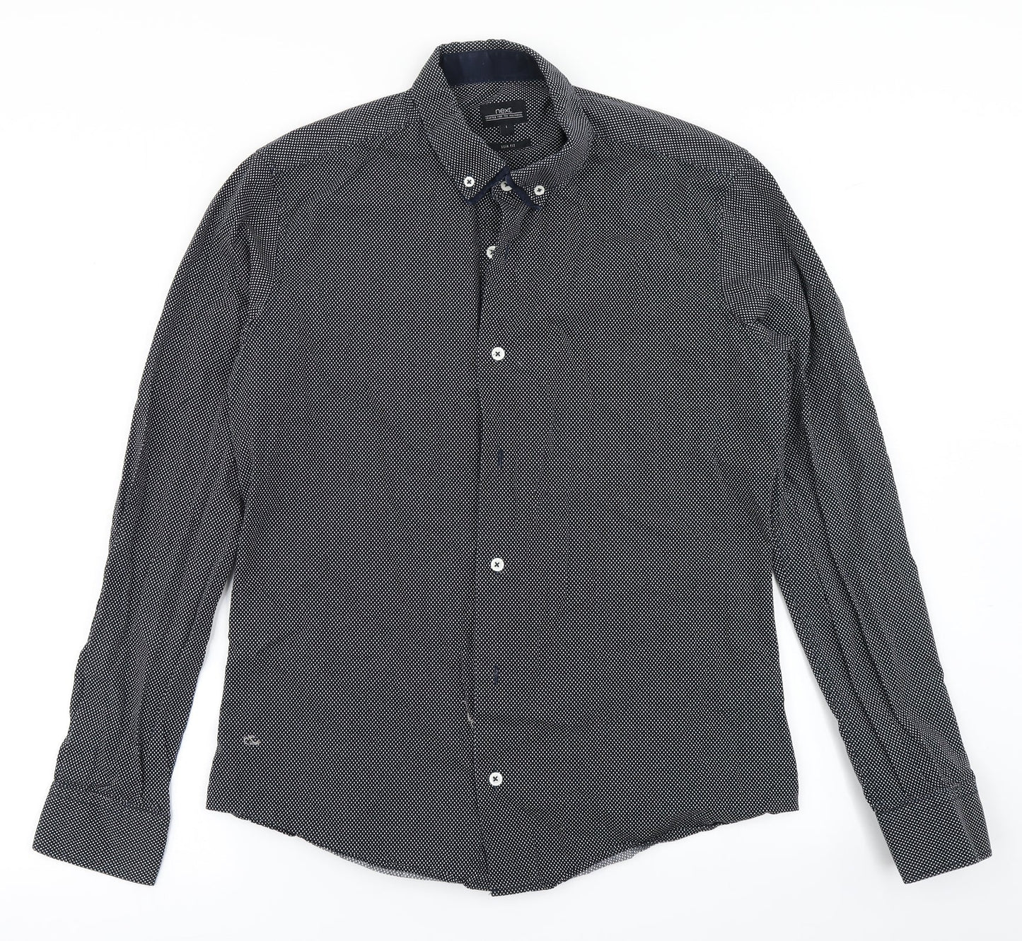 NEXT Mens Black Polka Dot   Button-Up Size L