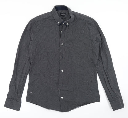 Next Mens Black Polka Dot   Button-Up Size L