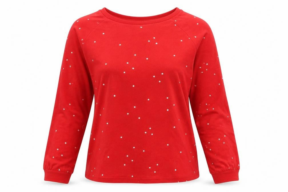Love To Lounge Womens Red Polka Dot  Top Pyjama Top Size S