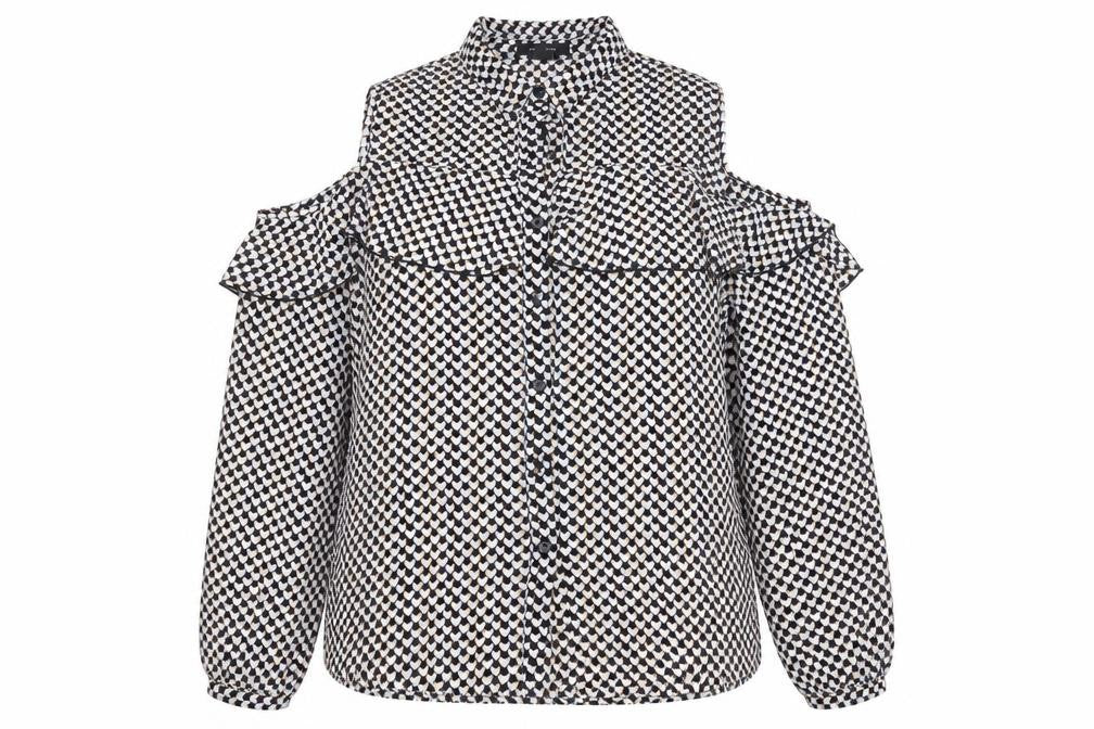 Atmosphere Womens Black Polka Dot  Basic Blouse Size 14  - Cold Shoulder