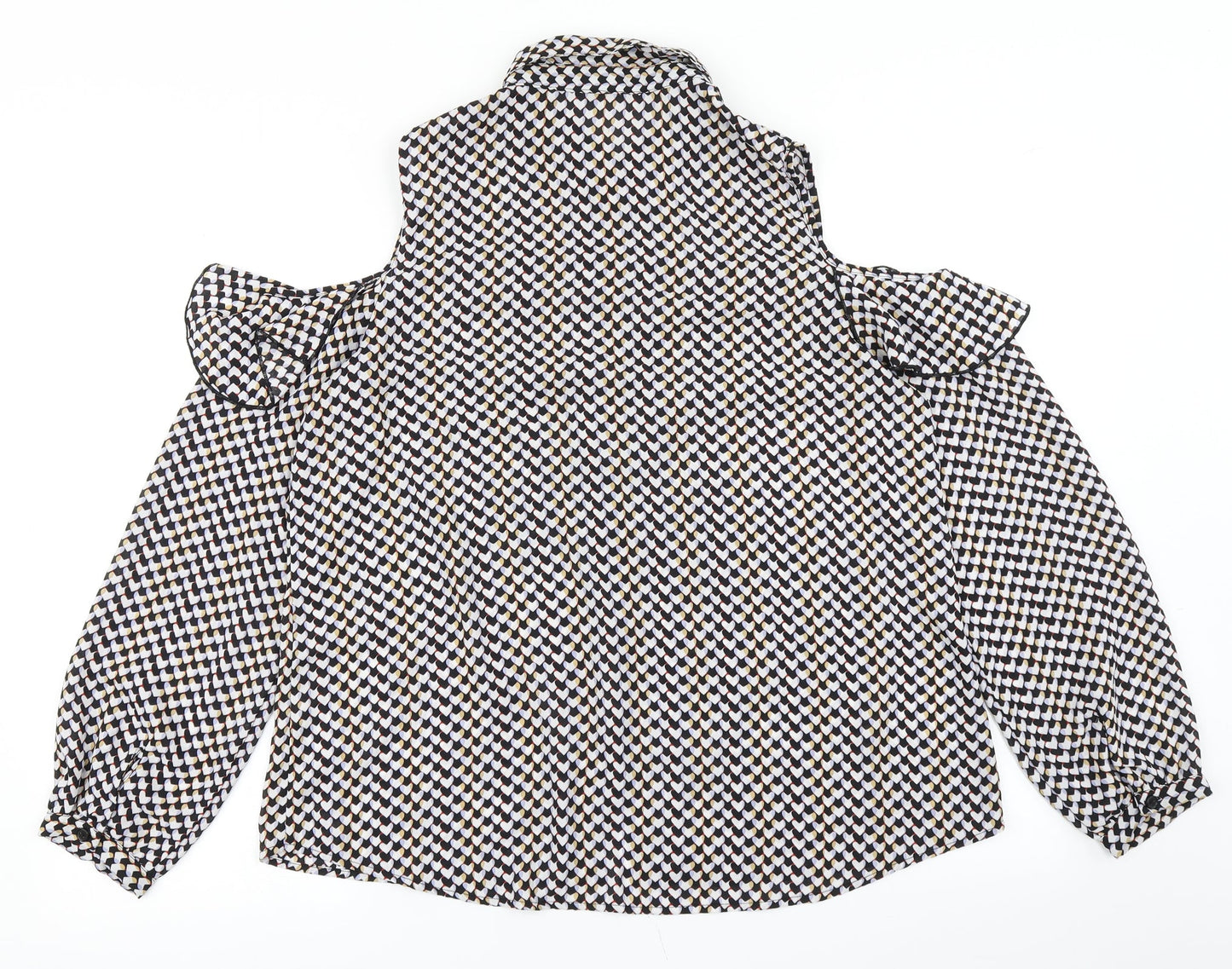 Atmosphere Womens Black Polka Dot  Basic Blouse Size 14  - Cold Shoulder