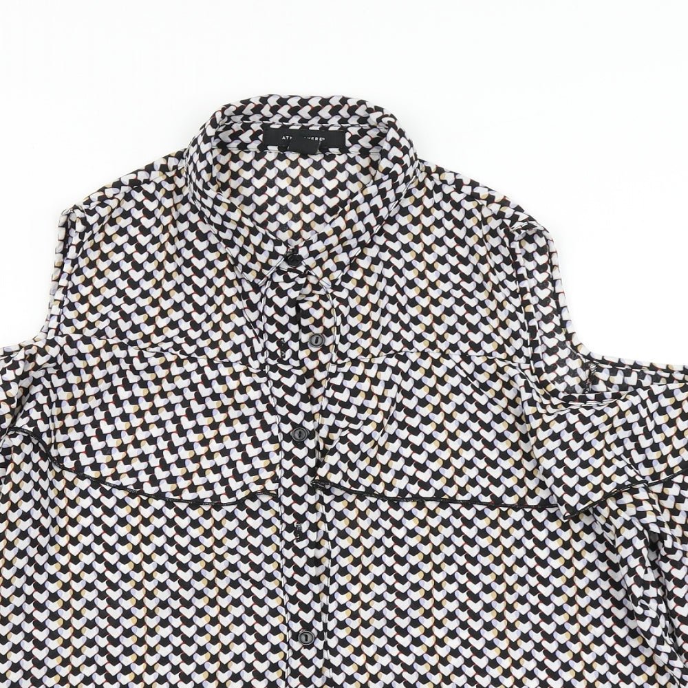 Atmosphere Womens Black Polka Dot  Basic Blouse Size 14  - Cold Shoulder