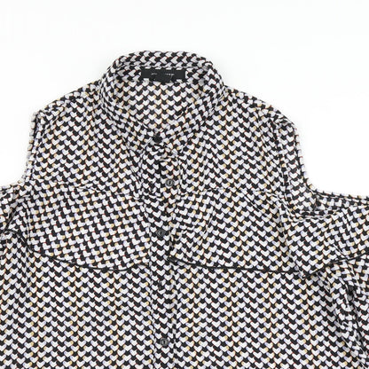 Atmosphere Womens Black Polka Dot  Basic Blouse Size 14  - Cold Shoulder