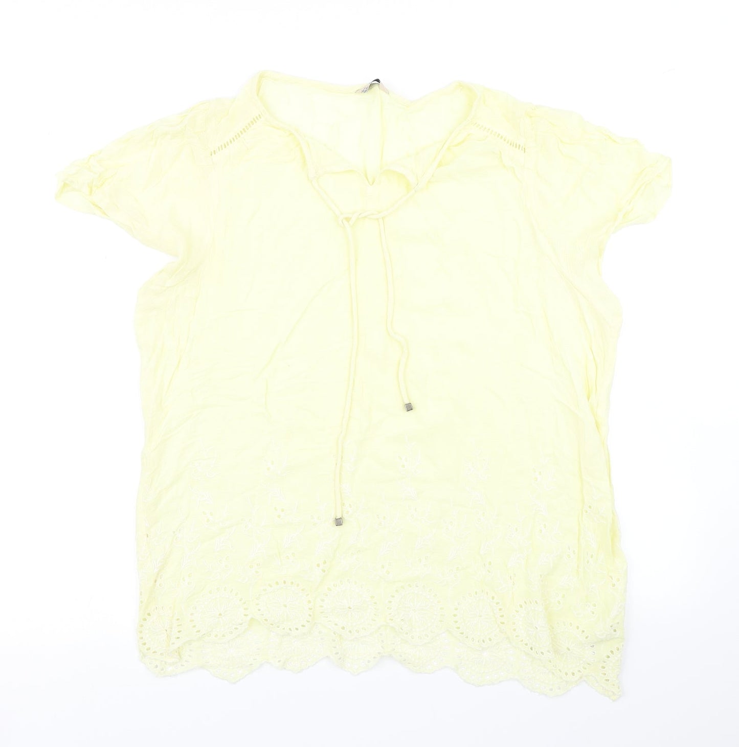 M&Co Womens Yellow   Basic Blouse Size 14