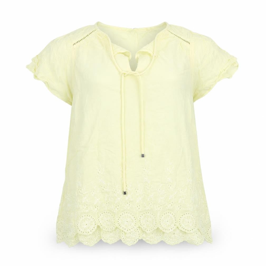 M&Co Womens Yellow   Basic Blouse Size 14