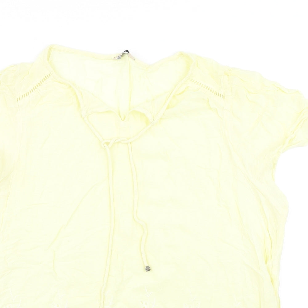 M&Co Womens Yellow   Basic Blouse Size 14