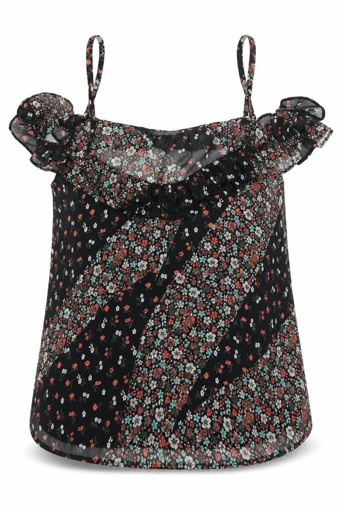 Topshop Womens Black Floral  Basic Blouse Size 10