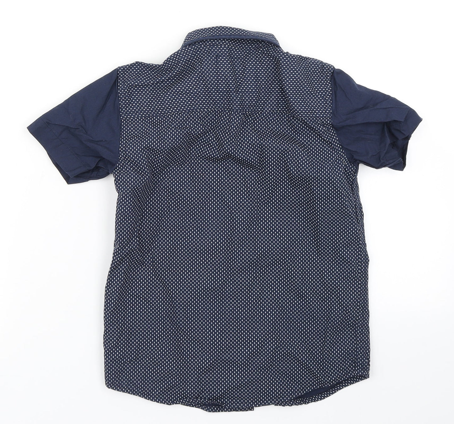 Rebel Boys Blue Polka Dot  Basic Button-Up Size 6-7 Years