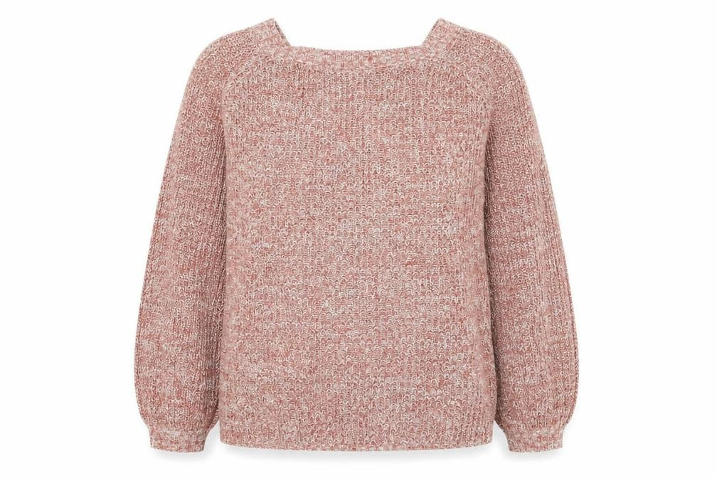 V Womens Pink  Knit Pullover Jumper Size 14  - Deep V Back
