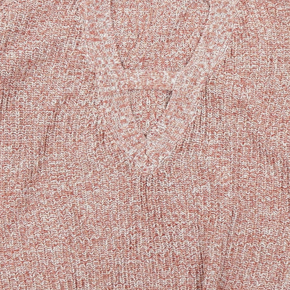 V Womens Pink  Knit Pullover Jumper Size 14  - Deep V Back