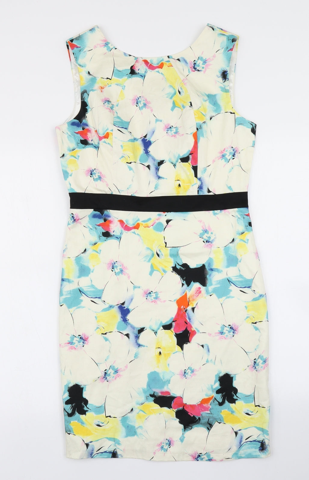 Marc Angelo Womens White Floral  Pencil Dress  Size 12