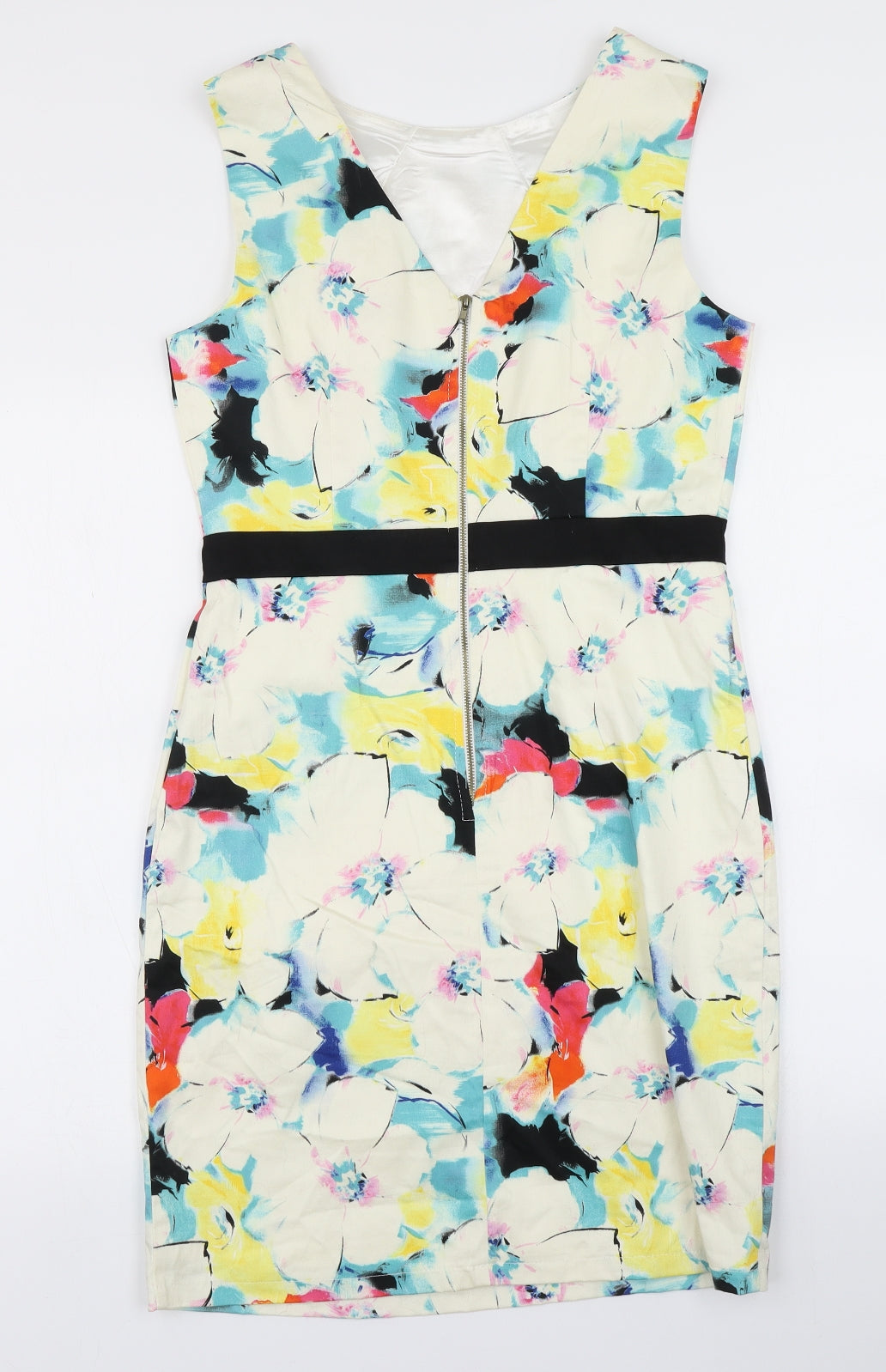 Marc Angelo Womens White Floral  Pencil Dress  Size 12