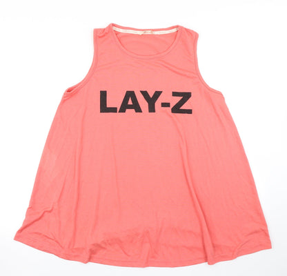 Capsule Womens Pink Basic Tank Size 14