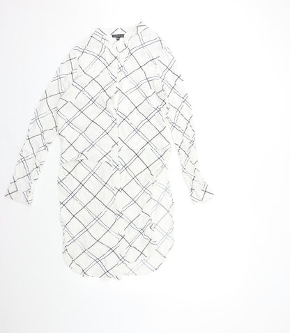 WAREHHOUSE Womens White Check  Basic Blouse Size 10