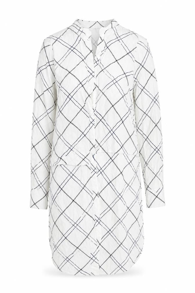 WAREHHOUSE Womens White Check  Basic Blouse Size 10