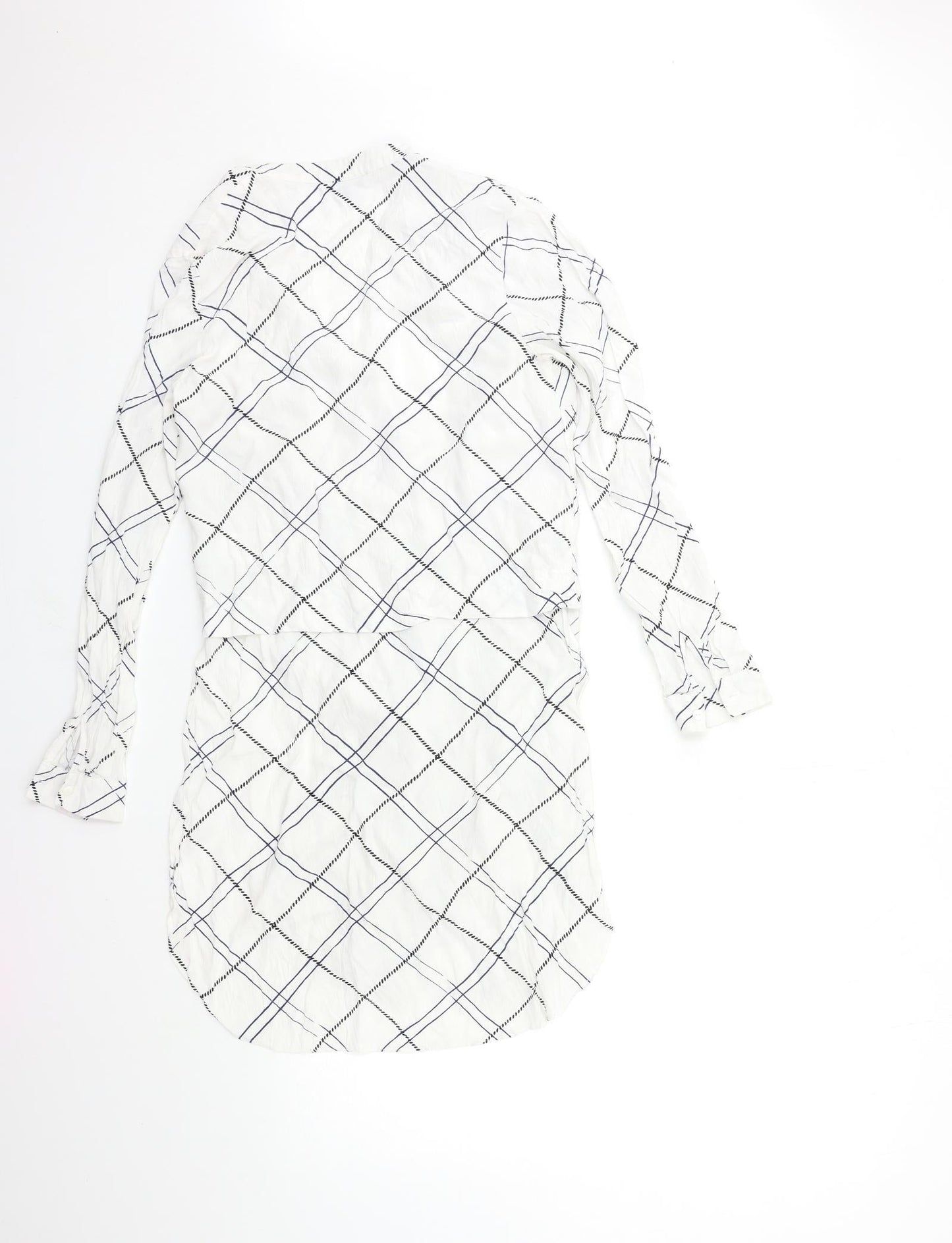 WAREHHOUSE Womens White Check  Basic Blouse Size 10