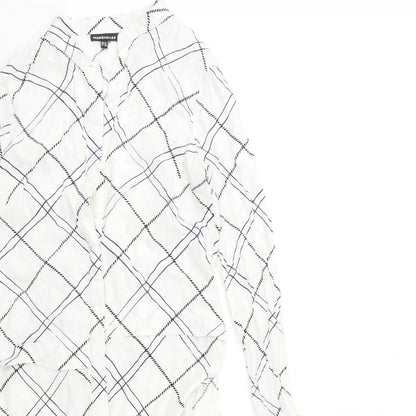 WAREHHOUSE Womens White Check  Basic Blouse Size 10
