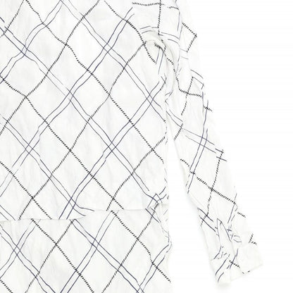 WAREHHOUSE Womens White Check  Basic Blouse Size 10