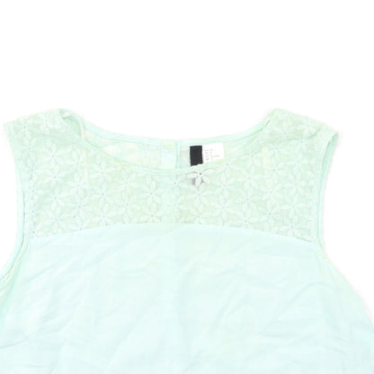 H&M Womens Green   Basic Tank Size 12