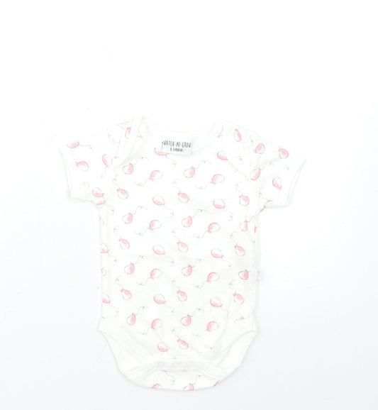 Watch me grow Baby White Geometric  Babygrow One-Piece Size 0-3 Months